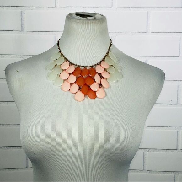 NWT Handmade Pink, Red & White Statement Necklace - Picture 1 of 12